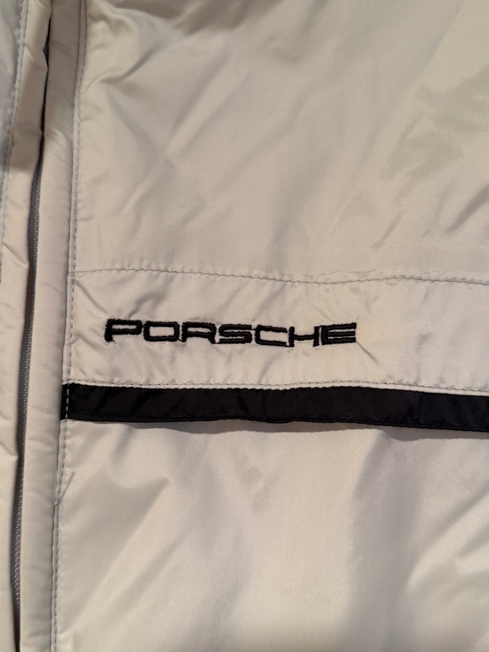 Porsche Design White Sleeveless Zip Front Vest with Black Trim - Picture 2 of 9